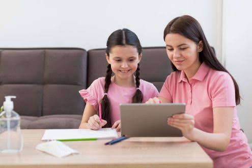 In-home private tutor working with a student in Brisbane